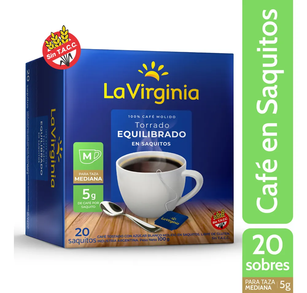 CAFE LA VIRGINIA TORRADO EQUILIBRADO 20 SAQUITOS